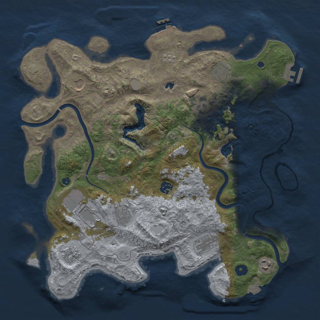 Rust Map: Procedural Map, Size: 4000, Seed: 466, 16 Monuments