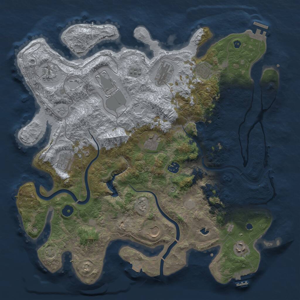 Rust Map: Procedural Map, Size: 4000, Seed: 1056536688, 16 Monuments