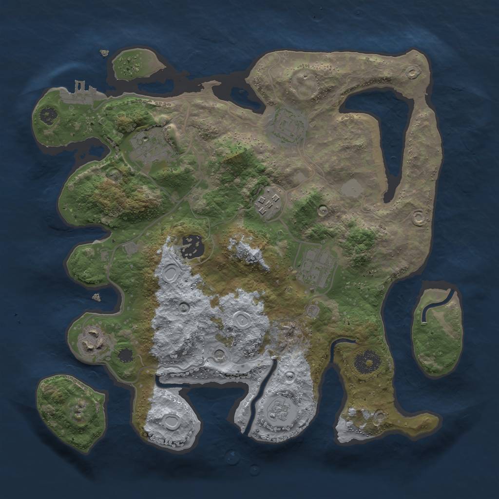 Rust Map: Procedural Map, Size: 3000, Seed: 964842726, 14 Monuments