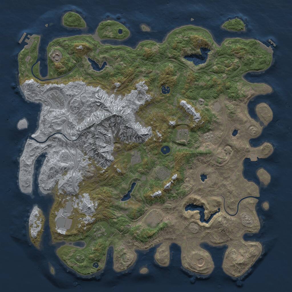 Rust Map: Procedural Map, Size: 5000, Seed: 5417283, 17 Monuments
