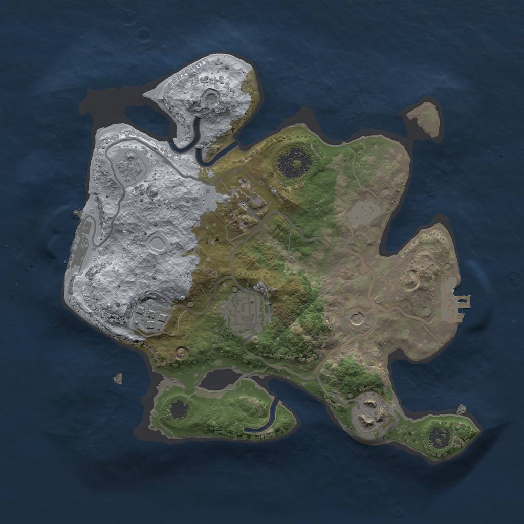 Rust Map: Procedural Map, Size: 2500, Seed: 42, 11 Monuments