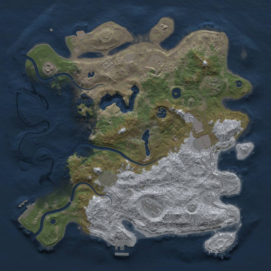 Rust Map: Procedural Map, Size: 4000, Seed: 901414387, 14 Monuments