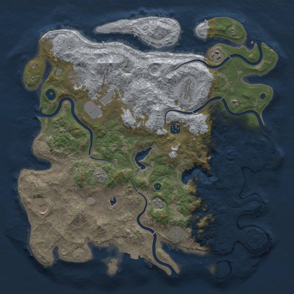 Rust Map: Procedural Map, Size: 4200, Seed: 1707220635, 13 Monuments