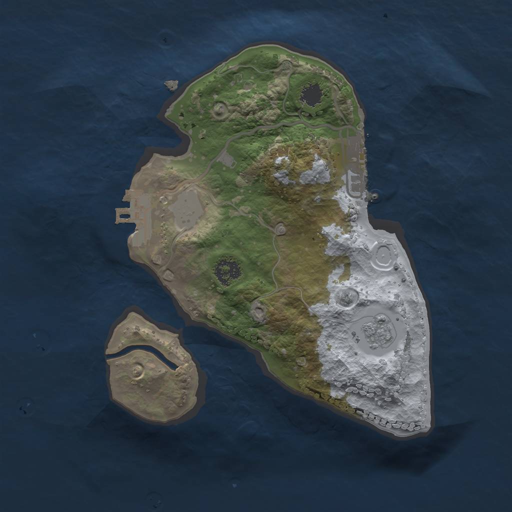 Rust Map: Procedural Map, Size: 2000, Seed: 254531, 8 Monuments