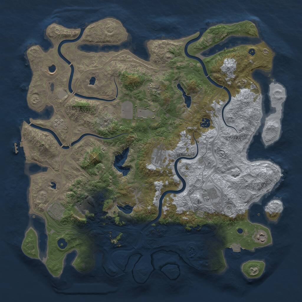 Rust Map: Procedural Map, Size: 4500, Seed: 7133, 15 Monuments