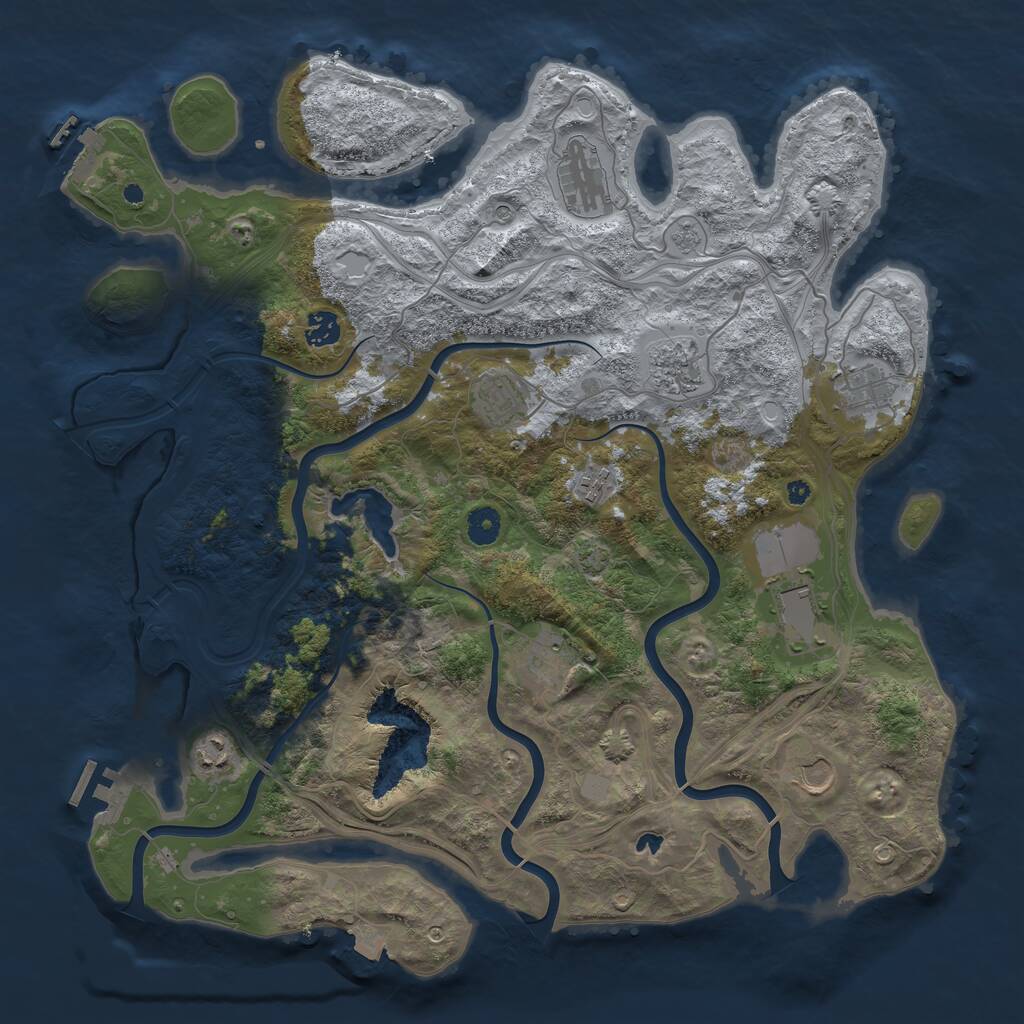 Rust Map: Procedural Map, Size: 4250, Seed: 1063059990, 16 Monuments