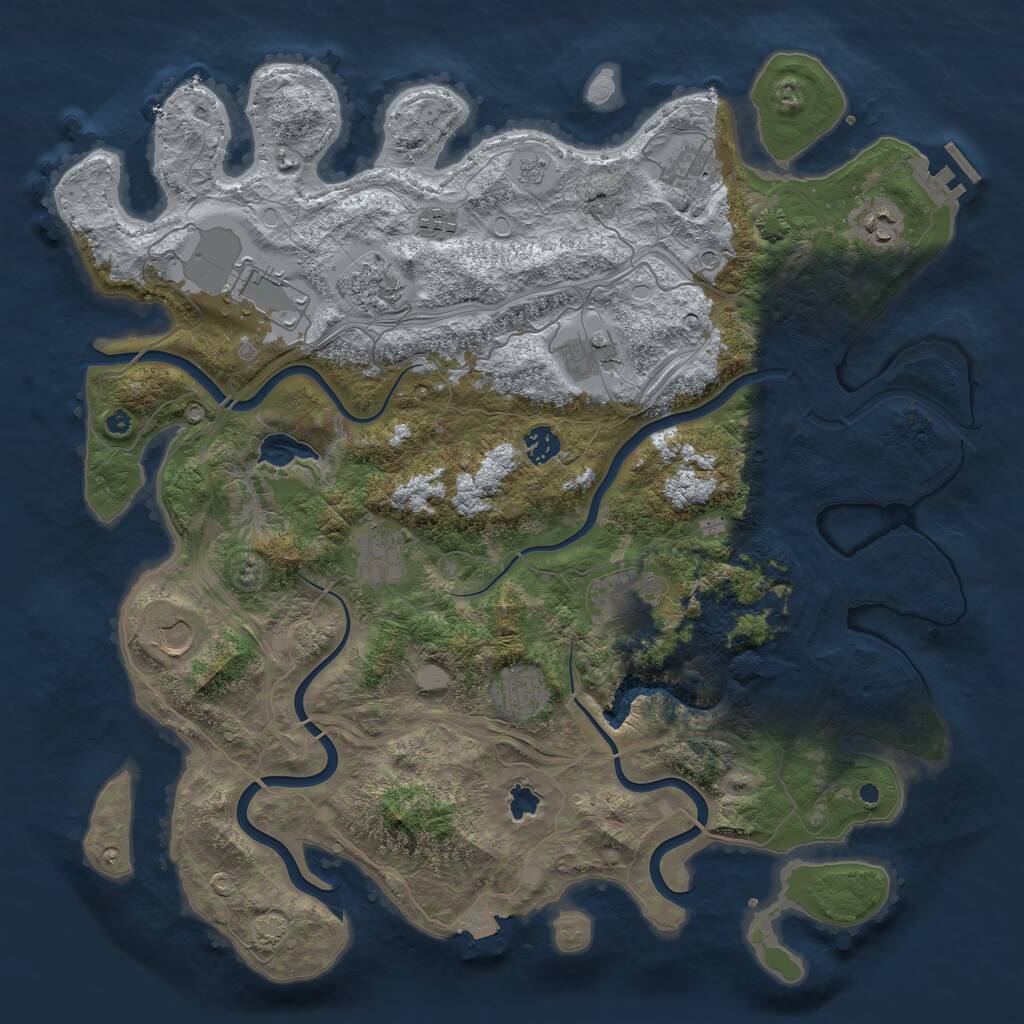 Rust Map: Procedural Map, Size: 4250, Seed: 1815785550, 16 Monuments