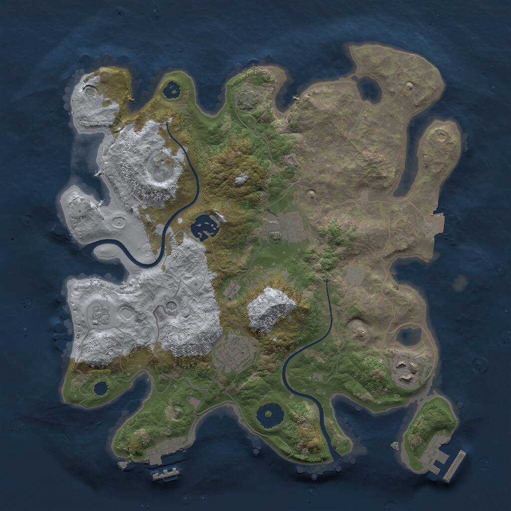 Rust Map: Procedural Map, Size: 3000, Seed: 1574937871, 10 Monuments
