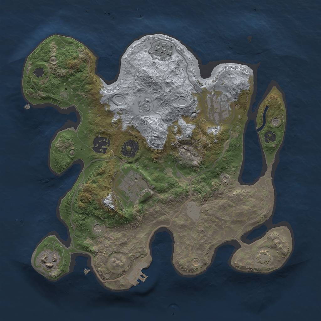 Rust Map: Procedural Map, Size: 2752, Seed: 1, 12 Monuments