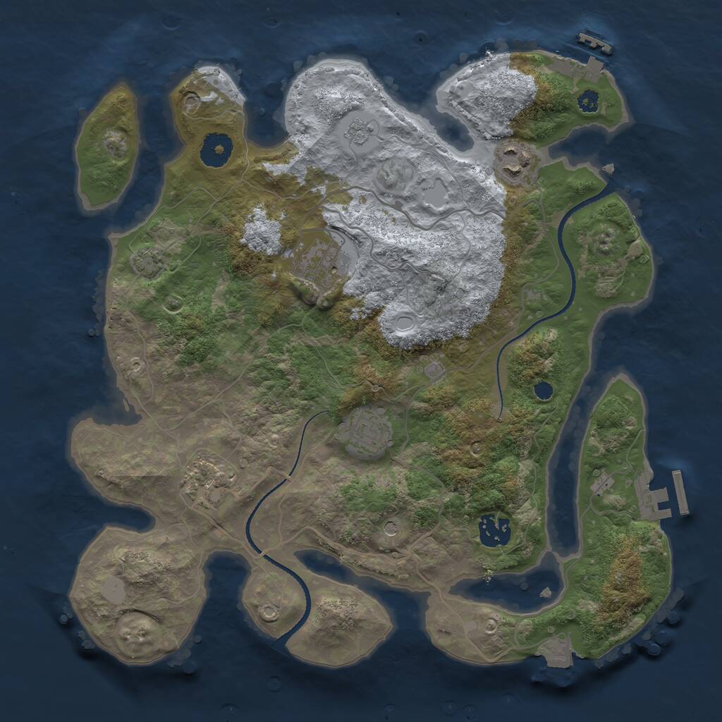 Rust Map: Procedural Map, Size: 3250, Seed: 1089090574, 11 Monuments