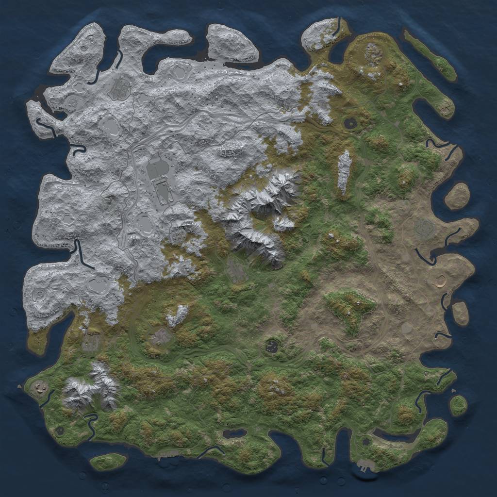 Rust Map: Procedural Map, Size: 5990, Seed: 1432222444, 18 Monuments