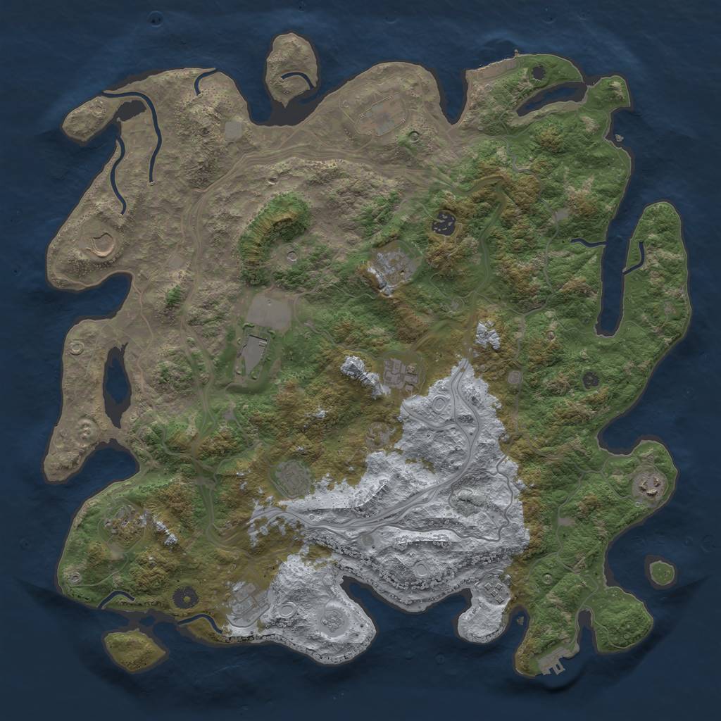 Rust Map: Procedural Map, Size: 4500, Seed: 2084225644, 20 Monuments