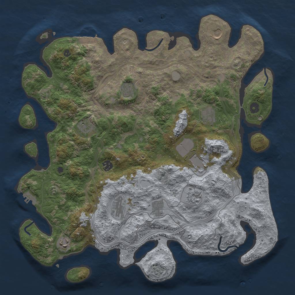 Rust Map: Procedural Map, Size: 4250, Seed: 946584375, 20 Monuments