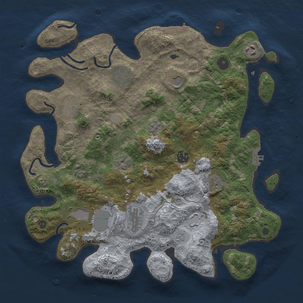 Rust Map: Procedural Map, Size: 3750, Seed: 19612017, 19 Monuments