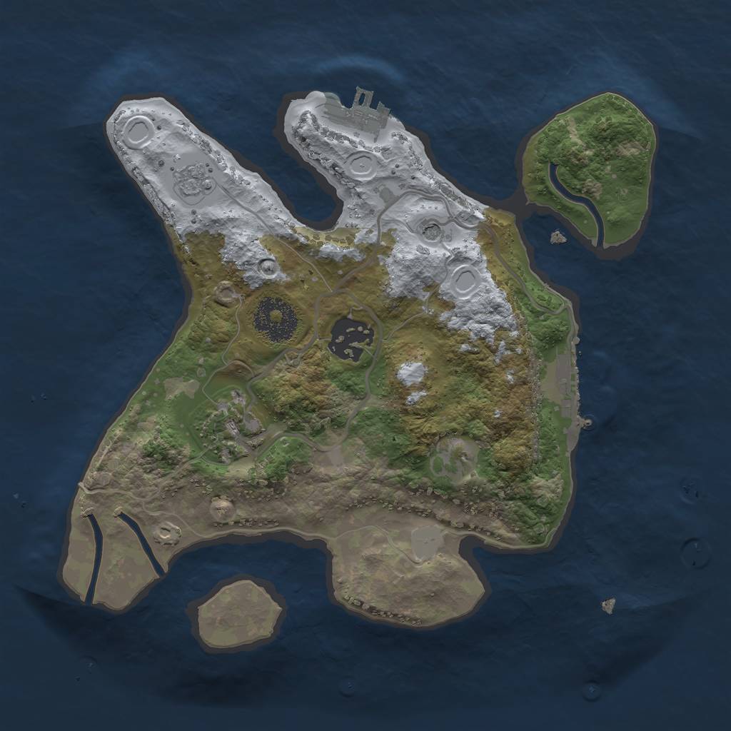 Rust Map: Procedural Map, Size: 2500, Seed: 9671, 11 Monuments