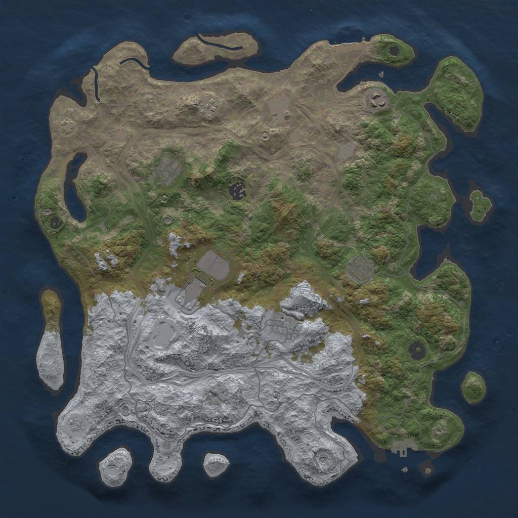 Rust Map: Procedural Map, Size: 4350, Seed: 1113371514, 16 Monuments