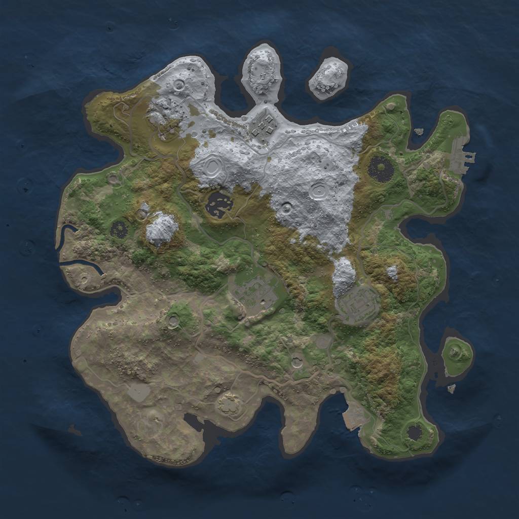 Rust Map: Procedural Map, Size: 3000, Seed: 6418, 11 Monuments