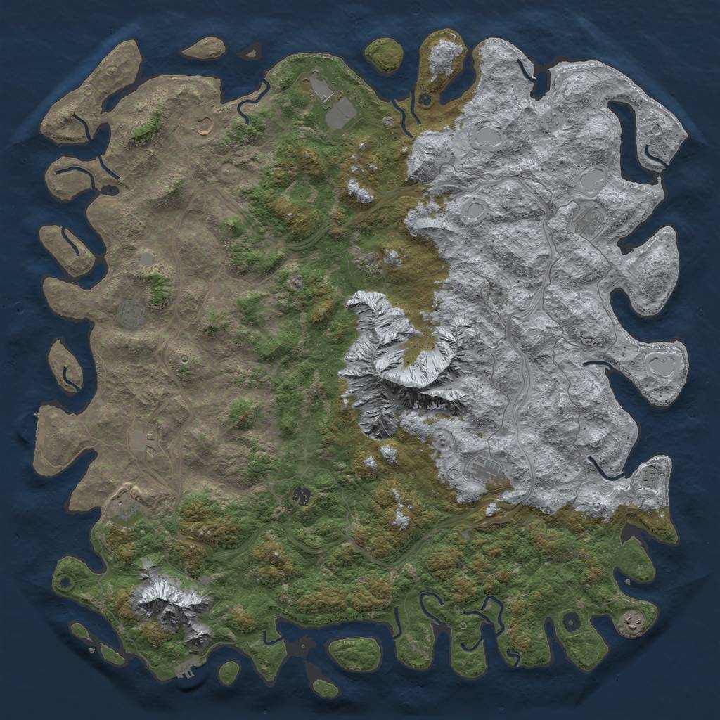 Rust Map: Procedural Map, Size: 6000, Seed: 27148, 20 Monuments