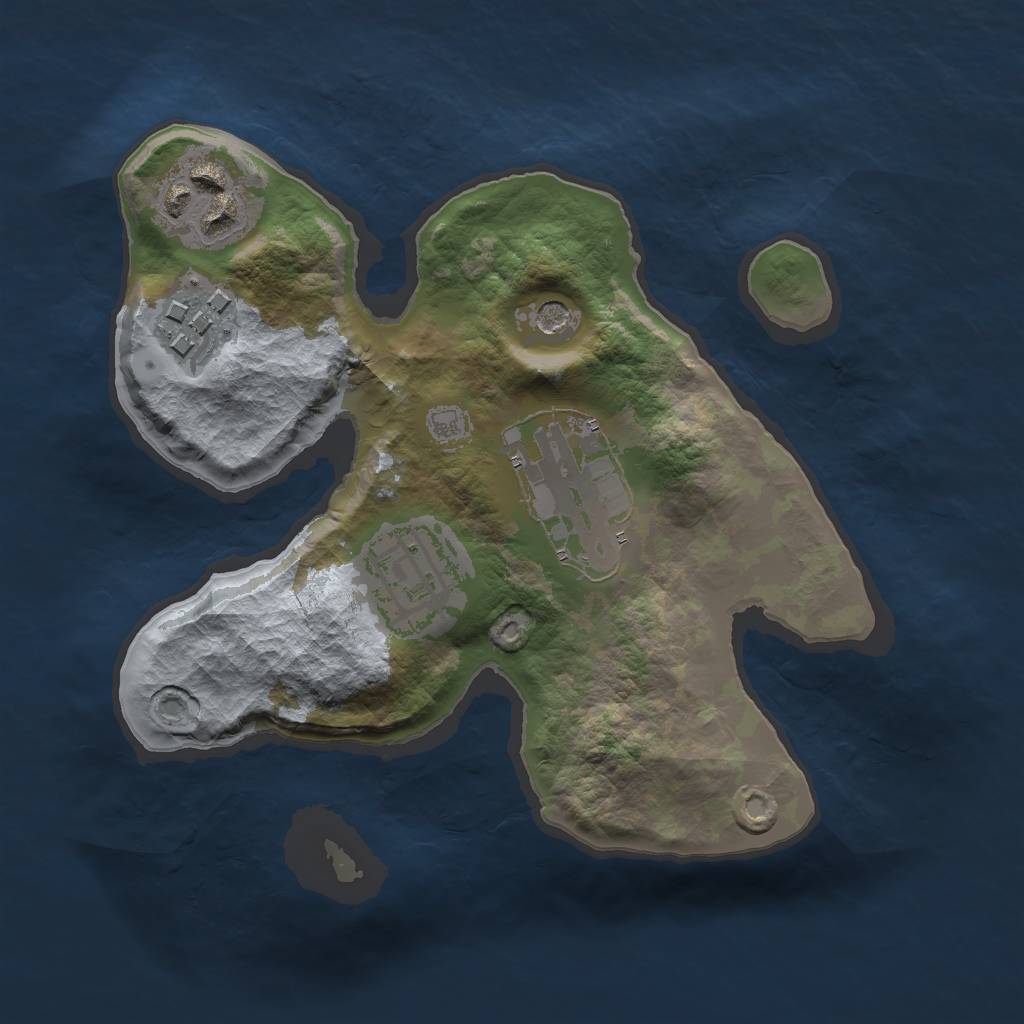 Rust Map: Barren, Size: 2000, Seed: 4000, 7 Monuments