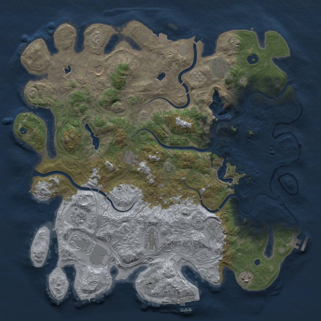 Rust Map: Procedural Map, Size: 4500, Seed: 192838, 15 Monuments