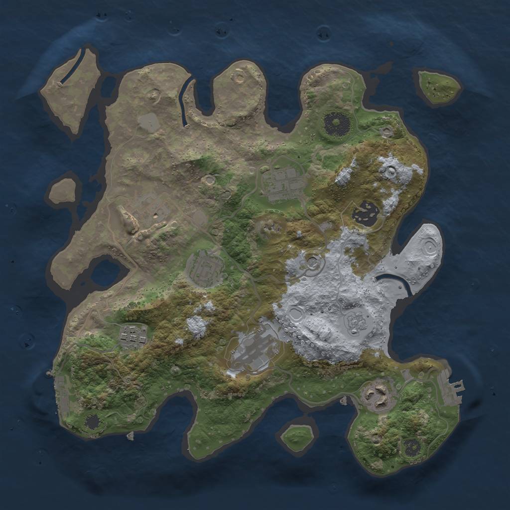 Rust Map: Procedural Map, Size: 3000, Seed: 1061285777, 16 Monuments