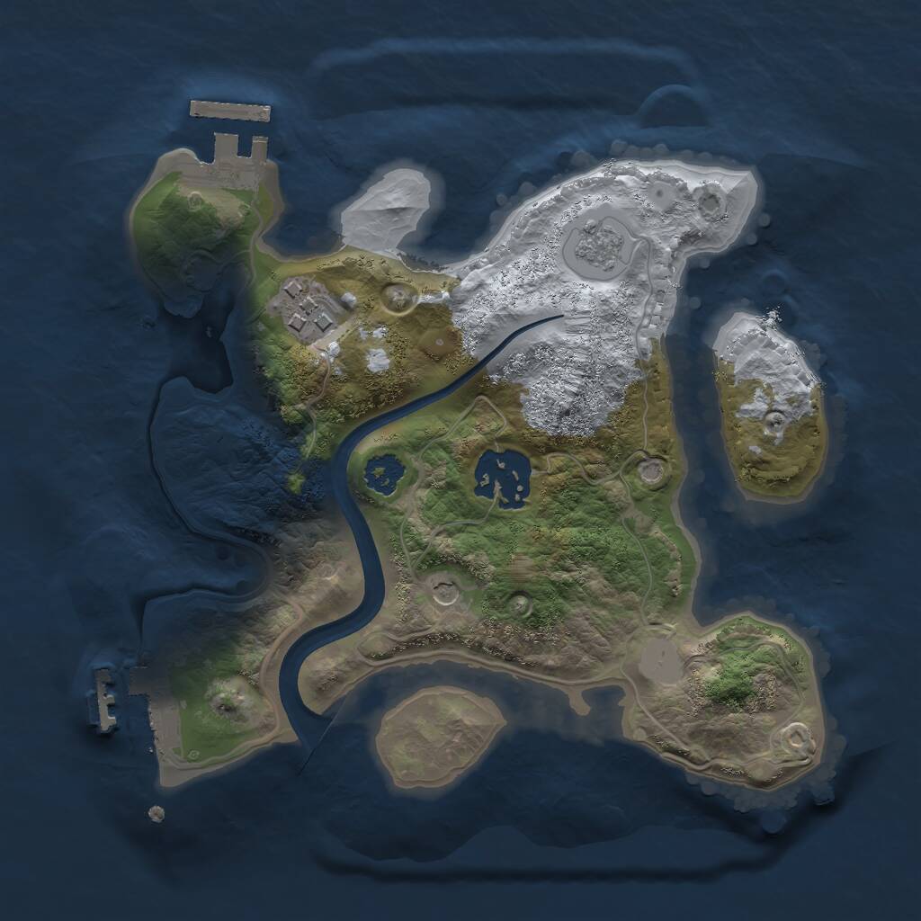 Rust Map: Procedural Map, Size: 2324, Seed: 13825, 7 Monuments