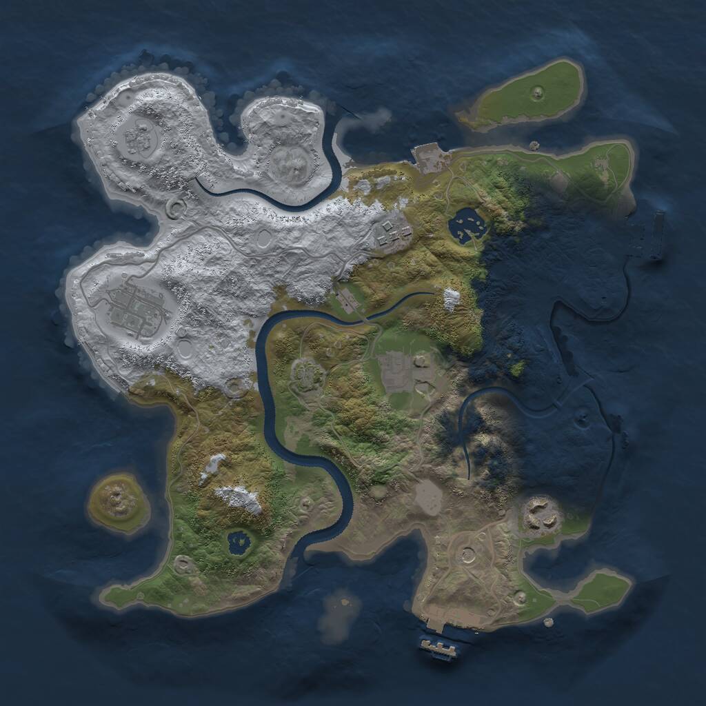 Rust Map: Procedural Map, Size: 3000, Seed: 3343, 11 Monuments