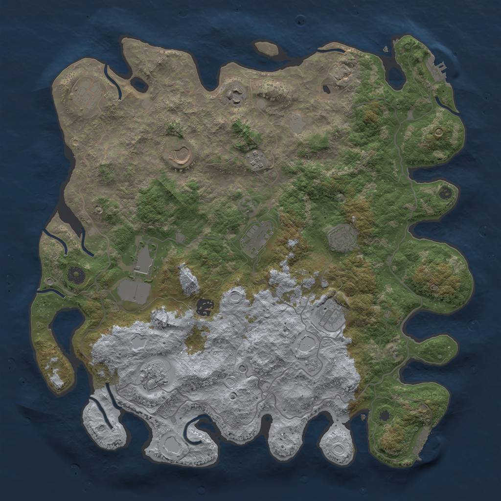 Rust Map: Procedural Map, Size: 4200, Seed: 639477980, 19 Monuments