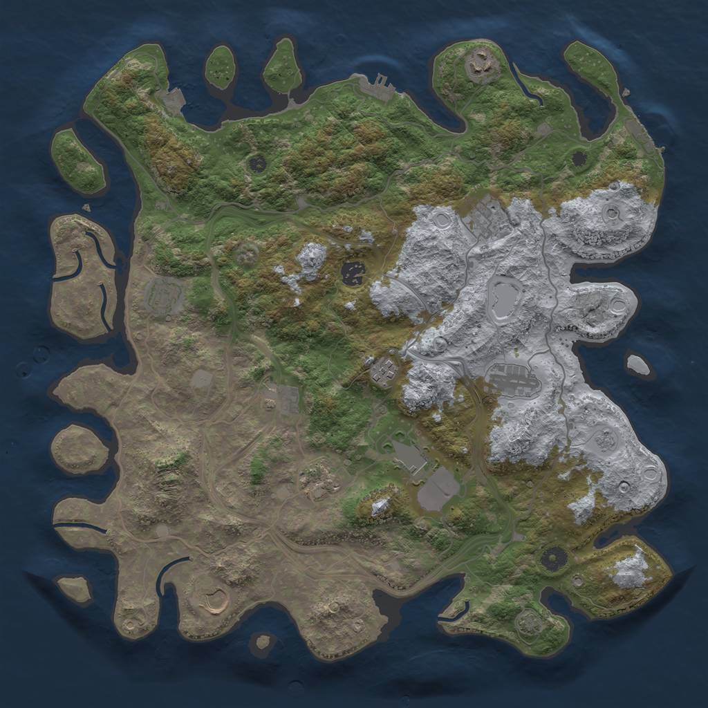 Rust Map: Procedural Map, Size: 4250, Seed: 2020721764, 18 Monuments