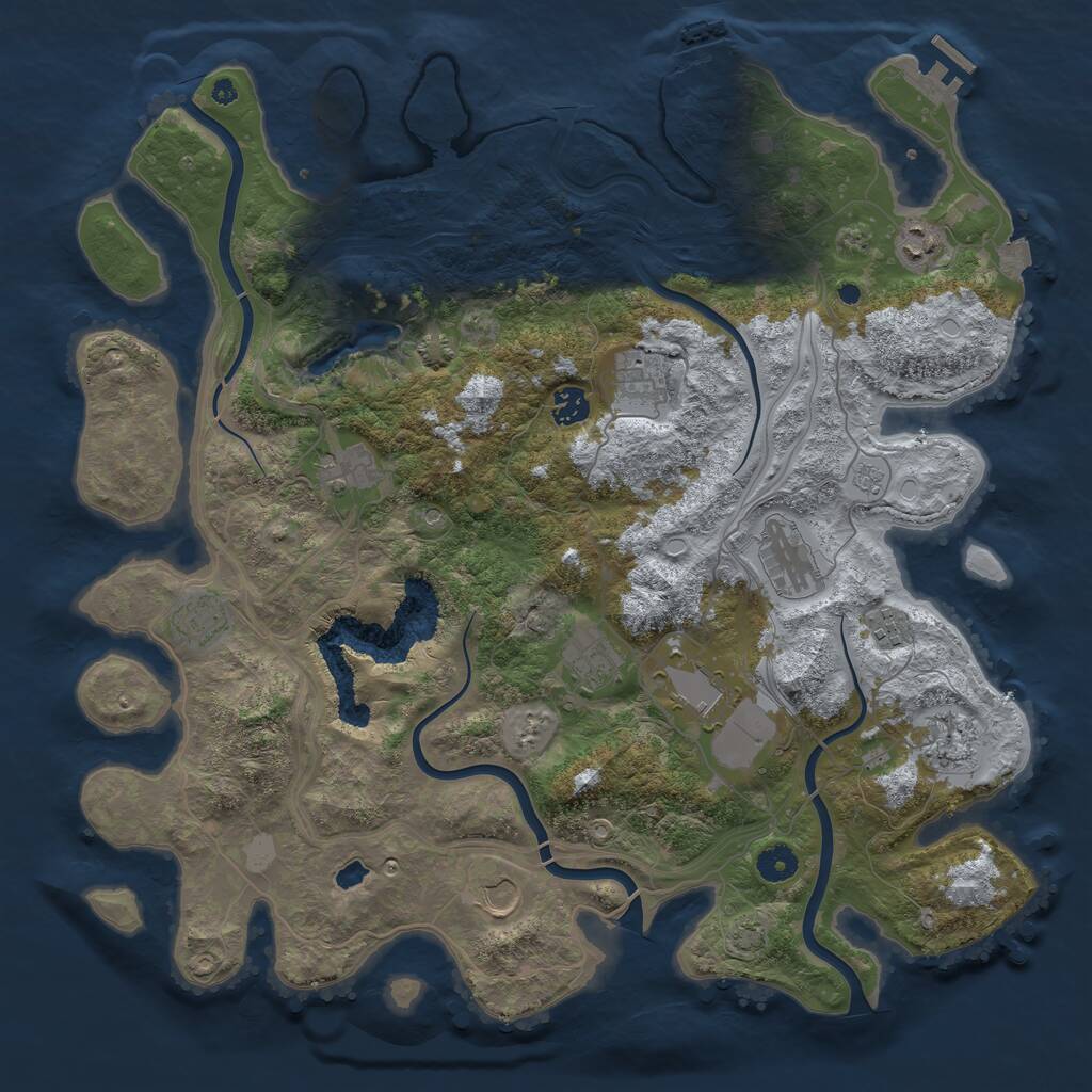 Rust Map: Procedural Map, Size: 4250, Seed: 2020721764, 17 Monuments