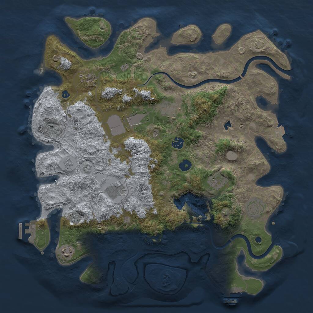 Rust Map: Procedural Map, Size: 4000, Seed: 46865, 15 Monuments