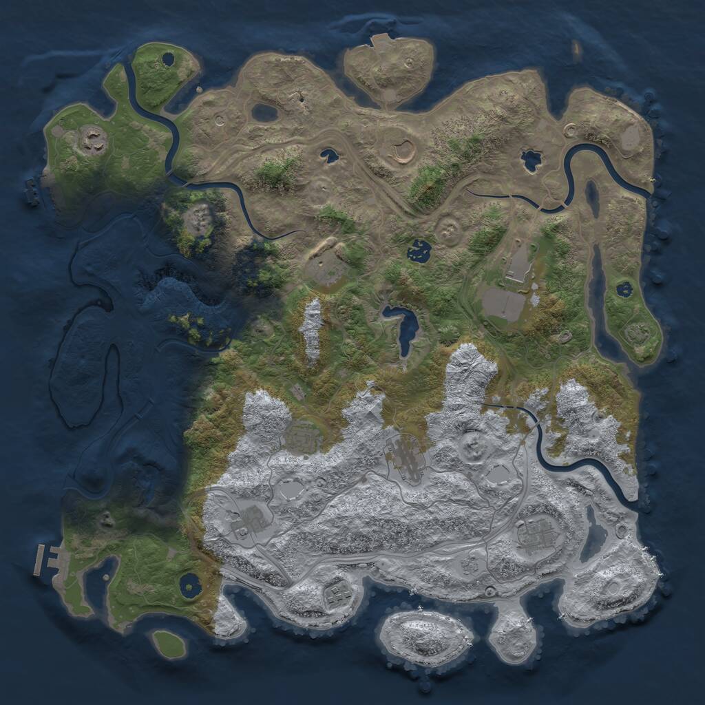 Rust Map: Procedural Map, Size: 4500, Seed: 65463234, 16 Monuments