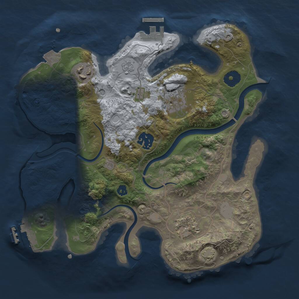 Rust Map: Procedural Map, Size: 2800, Seed: 128541328, 10 Monuments
