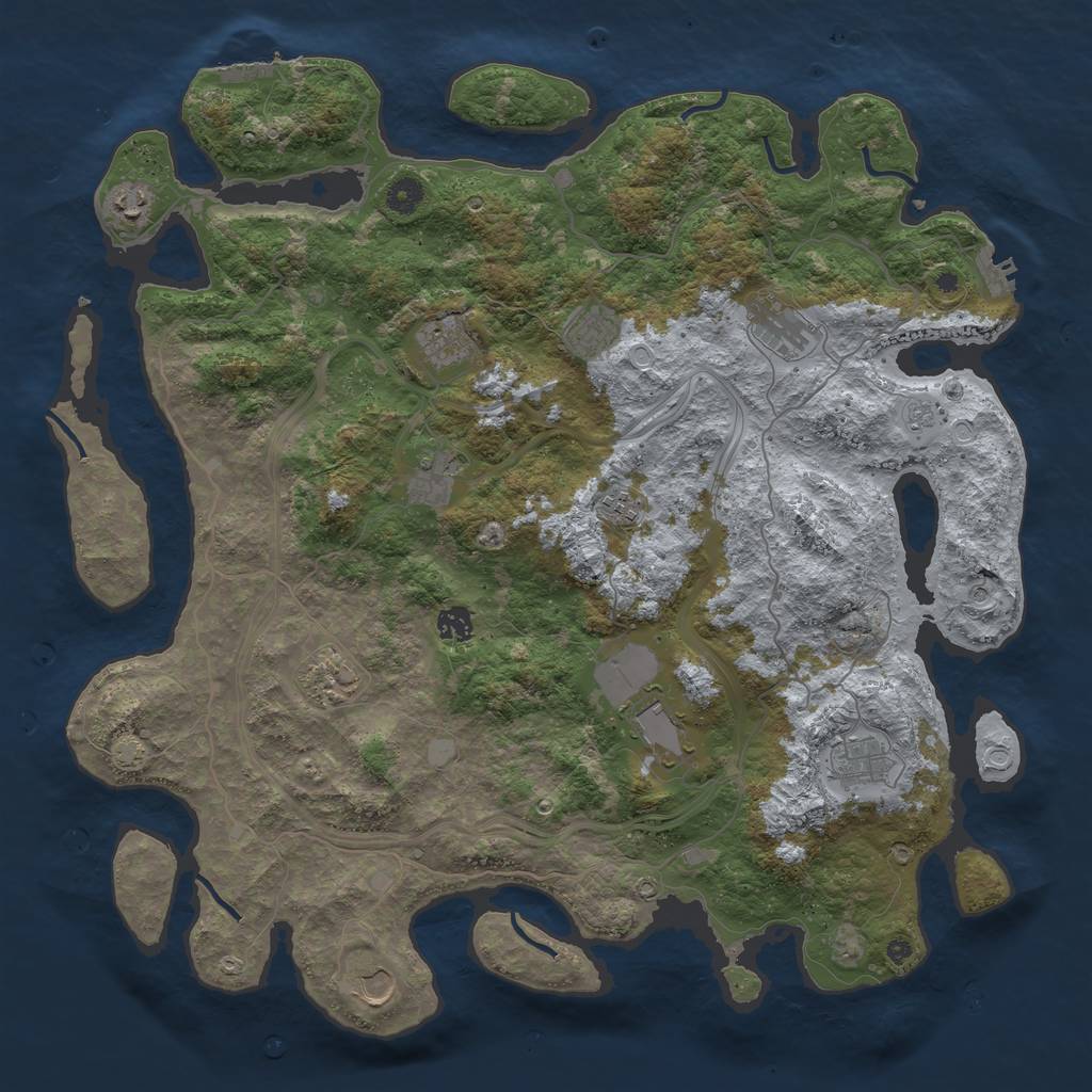 Rust Map: Procedural Map, Size: 4500, Seed: 1414699019, 19 Monuments