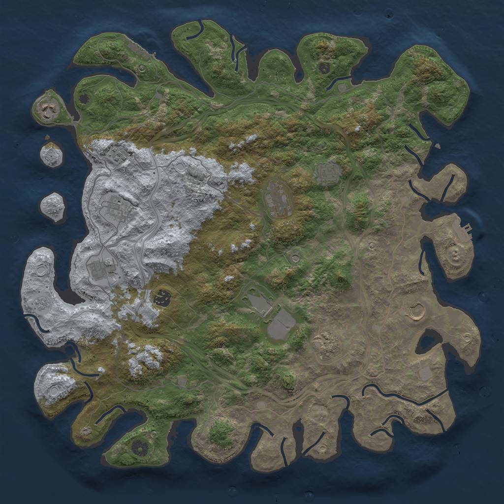 Rust Map: Procedural Map, Size: 4500, Seed: 470882621, 19 Monuments
