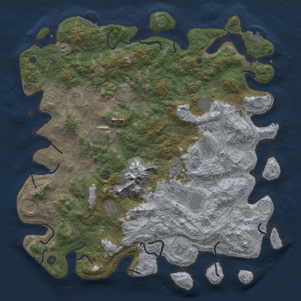 Rust Map: Procedural Map, Size: 5000, Seed: 788016249, 20 Monuments