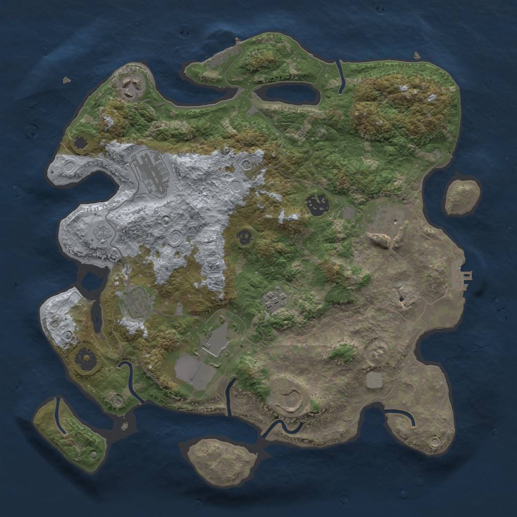 Rust Map: Procedural Map, Size: 3500, Seed: 11137038, 17 Monuments