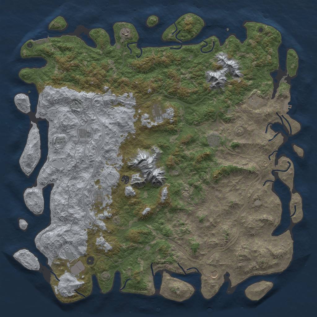 Rust Map: Procedural Map, Size: 5800, Seed: 12345, 19 Monuments