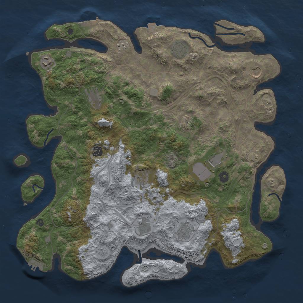 Rust Map: Procedural Map, Size: 4250, Seed: 20719, 19 Monuments
