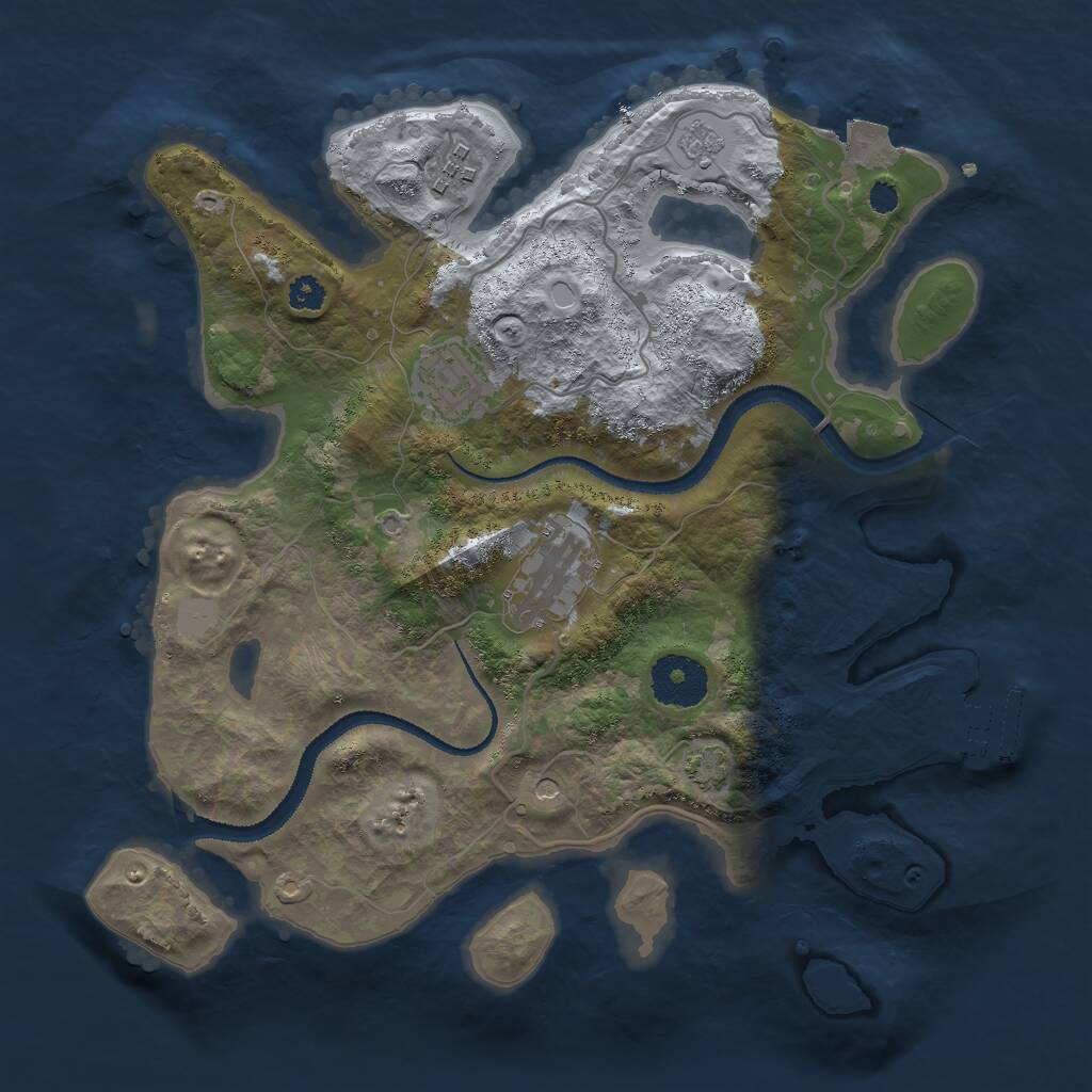 Rust Map: Procedural Map, Size: 3000, Seed: 13112312, 8 Monuments