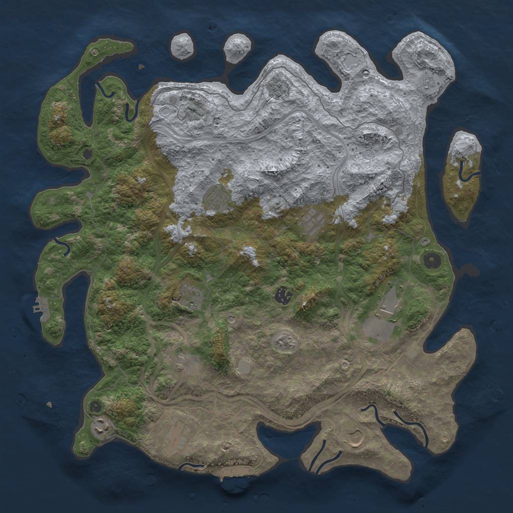 Rust Map: Procedural Map, Size: 4500, Seed: 84214, 19 Monuments