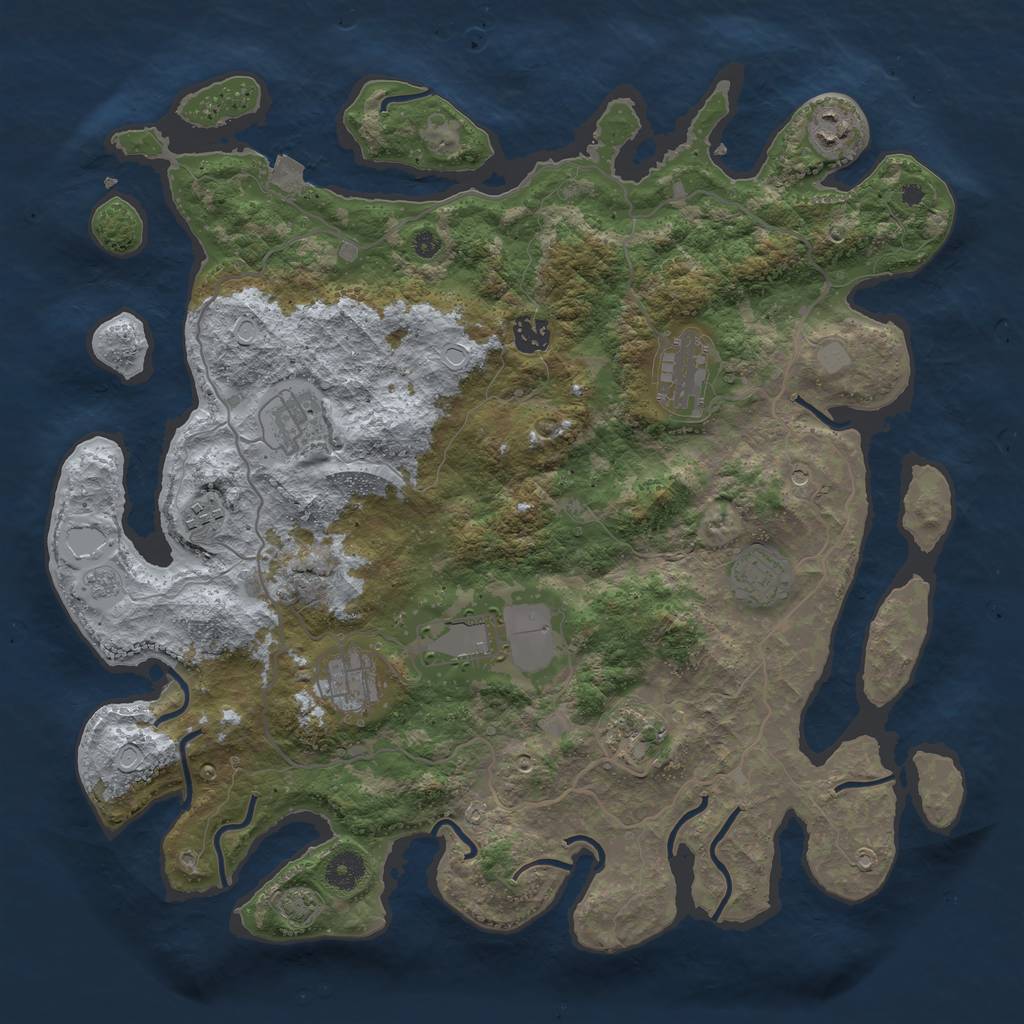 Rust Map: Procedural Map, Size: 4000, Seed: 470882621, 15 Monuments