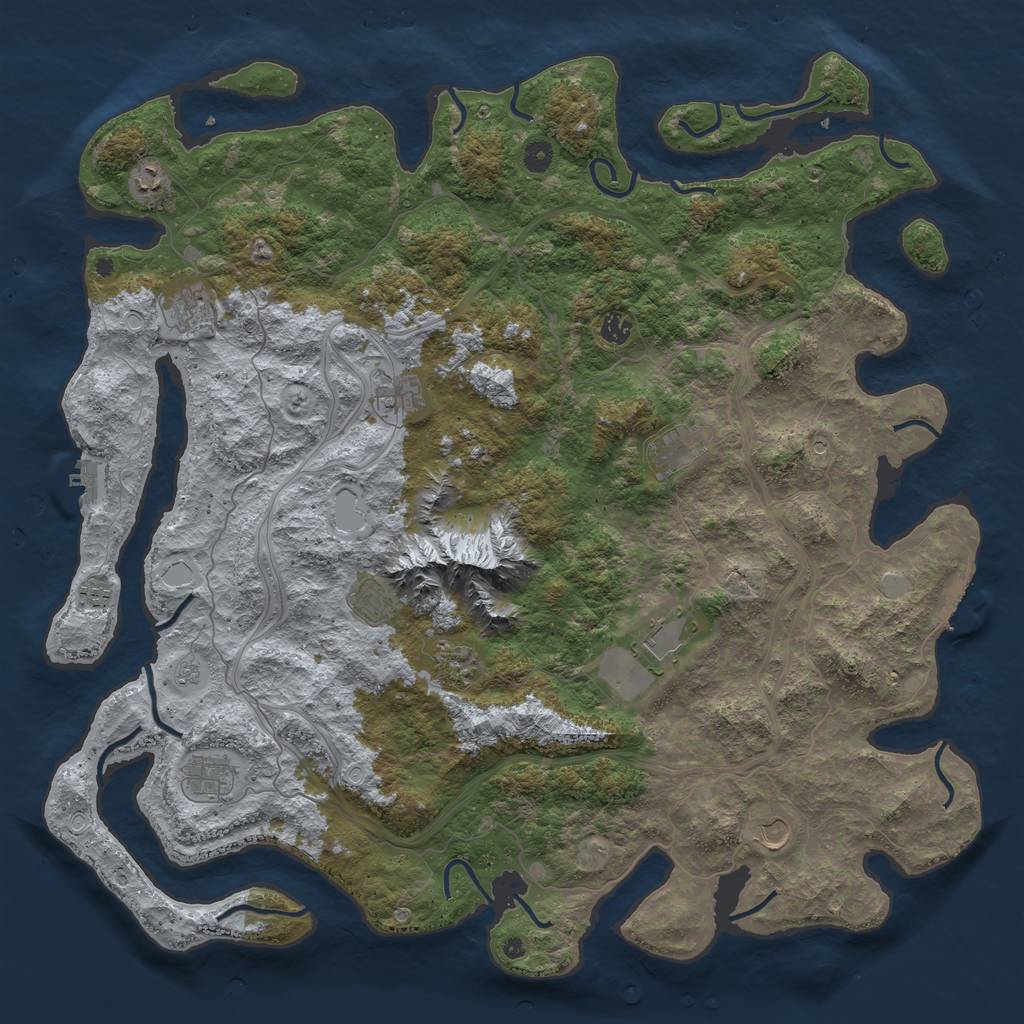 Rust Map: Procedural Map, Size: 5000, Seed: 46546456, 20 Monuments