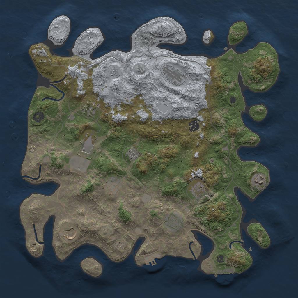 Rust Map: Procedural Map, Size: 4000, Seed: 1494748660, 19 Monuments