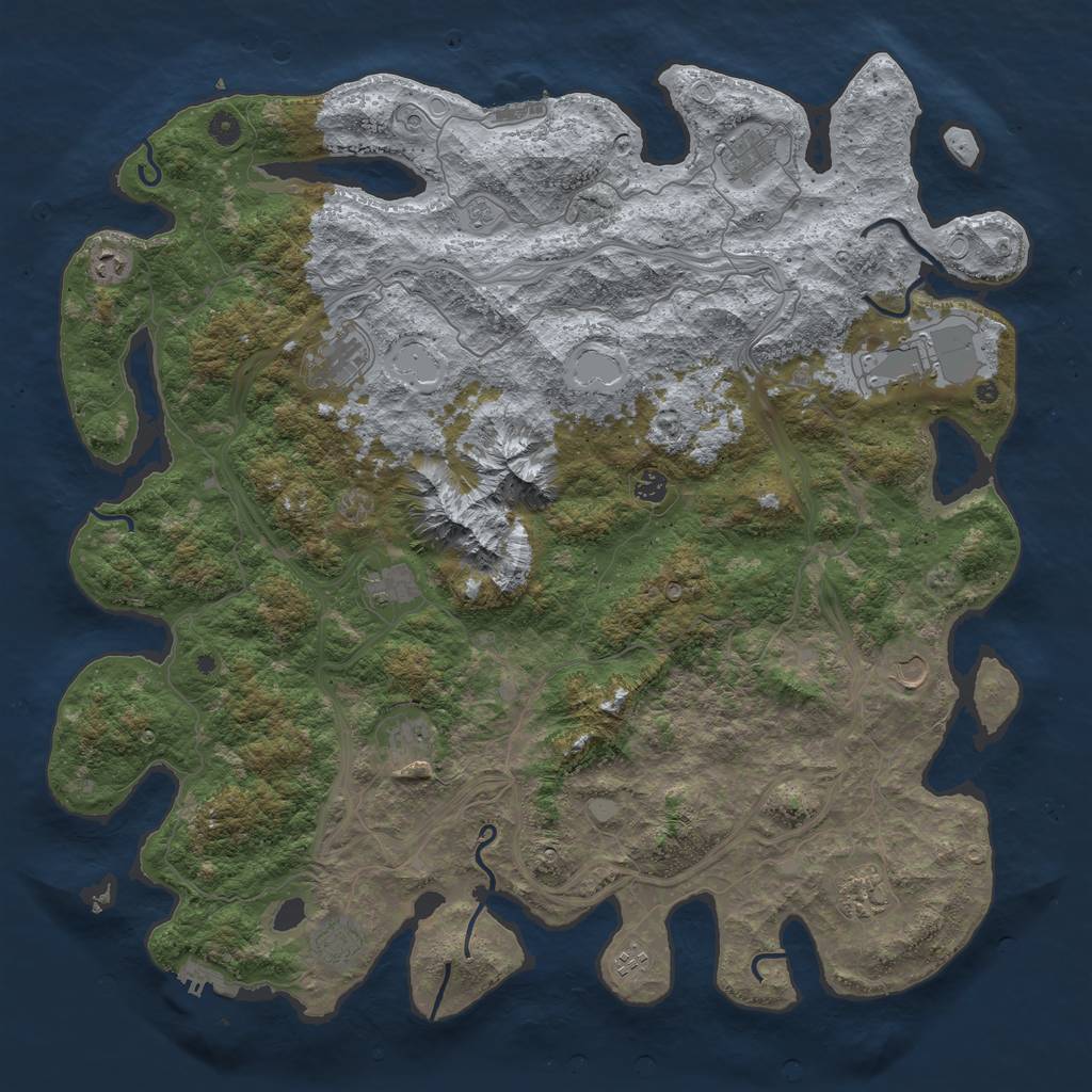 Rust Map: Procedural Map, Size: 5000, Seed: 523197109, 20 Monuments