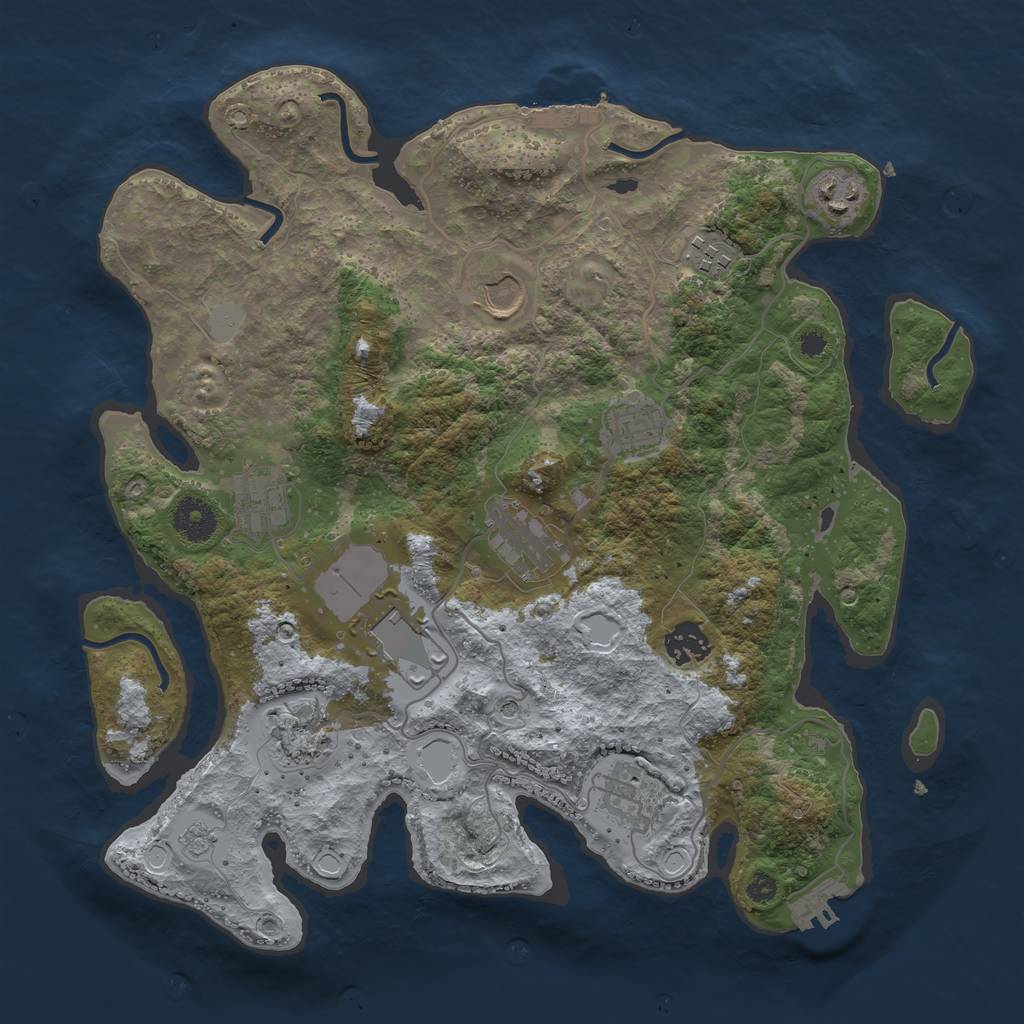 Rust Map: Procedural Map, Size: 3550, Seed: 29897682, 19 Monuments