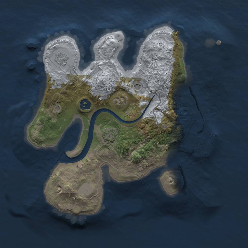 Rust Map: Procedural Map, Size: 2200, Seed: 2014941522, 5 Monuments