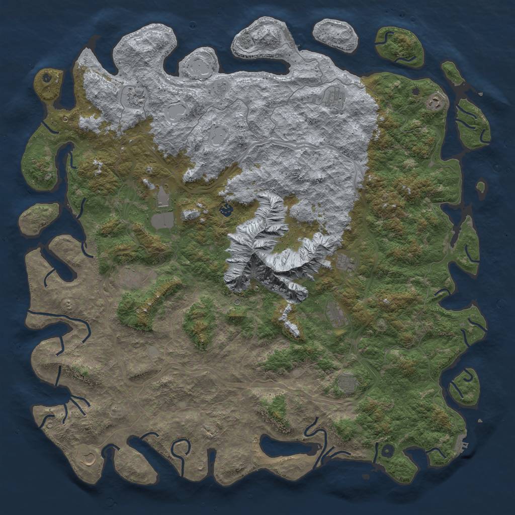 Rust Map: Procedural Map, Size: 6000, Seed: 83629, 20 Monuments