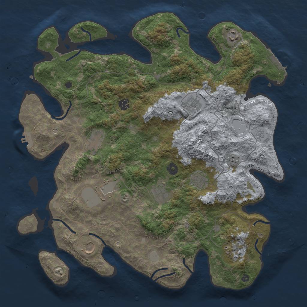 Rust Map: Procedural Map, Size: 4000, Seed: 858601902, 17 Monuments