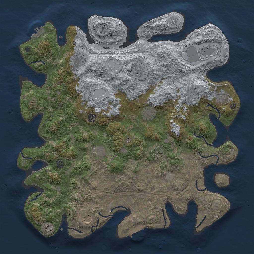 Rust Map: Procedural Map, Size: 4250, Seed: 1608286275, 18 Monuments